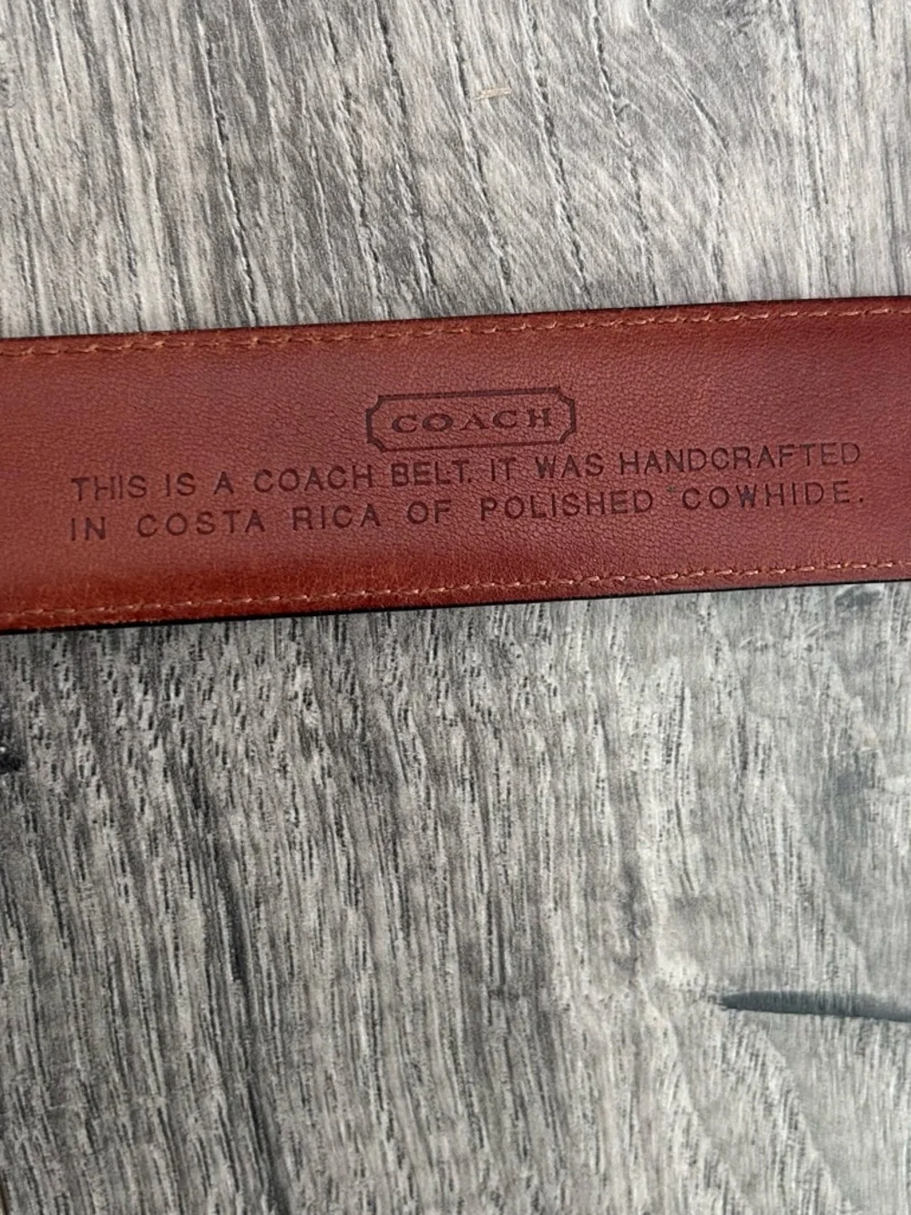 Coach Brown Leather Dress Belt Silver Buckle Size 40